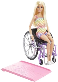 Κούκλα Barbie Fashionistas HJT13 Με Αναπηρικό Καροτσάκι Και Ράμπα Multi Mattel