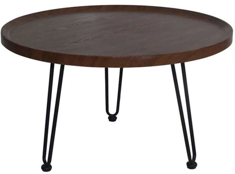 Τραπεζάκι Σαλονιού Matrix ΕΜ963,2 Φ76x45cm Walnut-Black