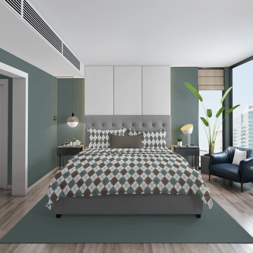 Σεντόνια Diamond 329 (Σετ 4τμχ) Petrol DimCol Υπέρδιπλο 220x240cm 100% Βαμβακερή Φανέλα