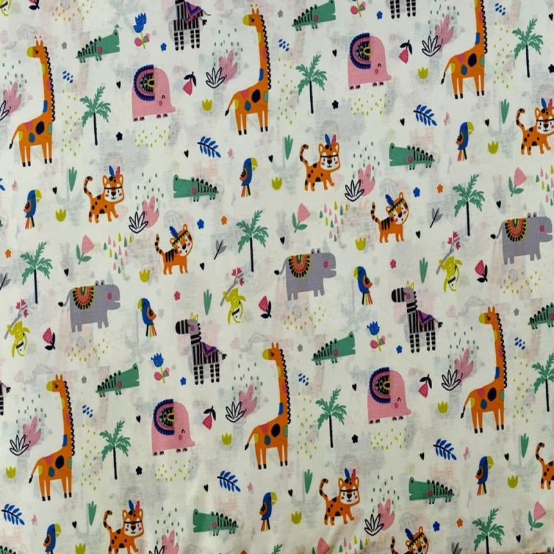 Πάνα Χασέ Bebe Zoo 556 White-Multi DimCol 80x80cm 100% Βαμβάκι