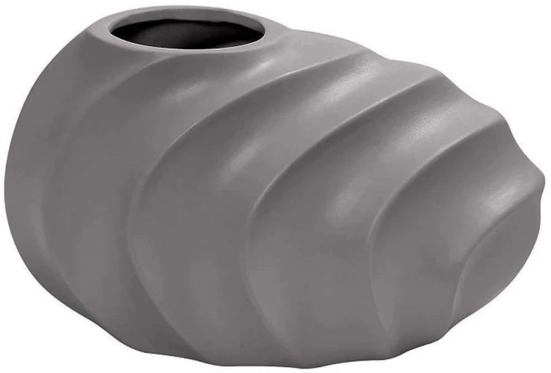 Βάζο Κεραμικό Ασύμμετρο MIG115 25x14x14cm Light Grey Espiel Κεραμικό