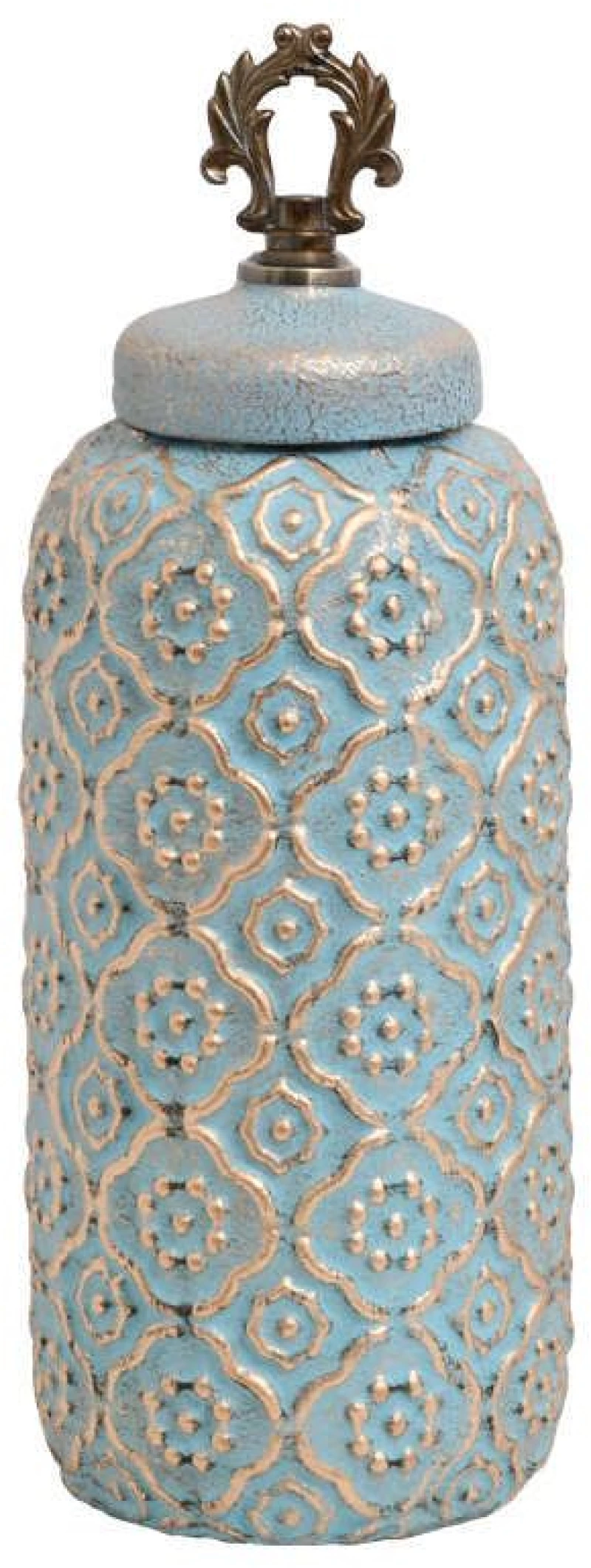 Βάζο 8187701 373-121-663 13x13x42cm Veraman-Gold Κεραμικό
