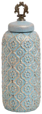 Βάζο 8187701 373-121-663 13x13x42cm Veraman-Gold Κεραμικό