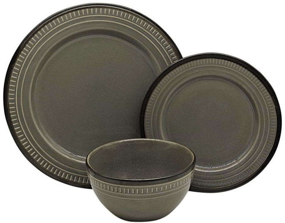 Σερβίτσιο Πιάτα Φαγητού (Σετ 18Τμχ) 373-223-994 Grey 18 τμχ Κεραμικό