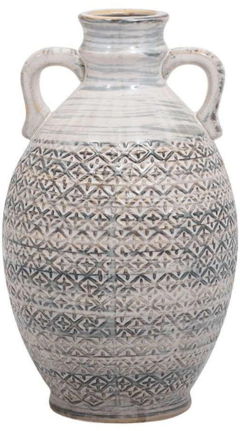 Βάζο Cross 028-223-131 16x16x27cm Beige-Brown Κεραμικό