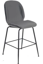 Σκαμπό Nora Μεσαίου Ύψους HM8524.01 Grey & Black Σετ 2τμχ Βελούδο, Μέταλλο
