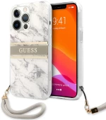 Θήκη Προστασίας iPhone 13 Pro Max "Marble Collection" GUHCP13XKMABGR Με Κορδονάκι Grey-White Guess