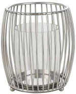 Κηροπήγιο Rumoi 422007 20,5x22,5cm Silver Eglo Μέταλλο,Γυαλί