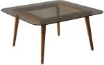 Τραπέζι Σαλονιού Smart 552NOS2229 80x80x40cm Brown-Walnut