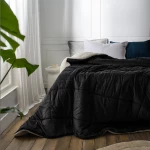 Κουβερτοπάπλωμα Teddy 407/14 Graphite Black Gofis Home Μονό 170x220cm Πολυέστερ