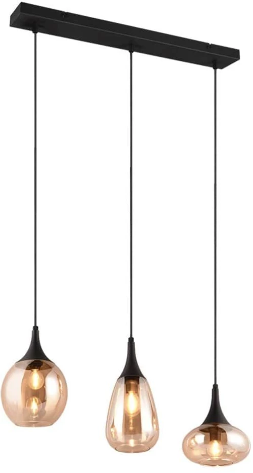 Φωτιστικό Οροφής - Ράγα Lumina 317000313 68x19x150cm 3xE14 40W Black-Amber Trio Lighting