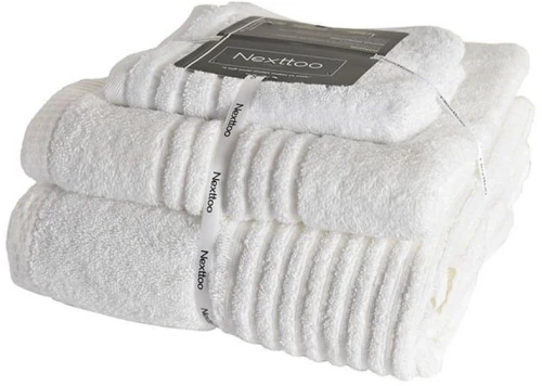 Πετσέτες Next 5005 Pennie (Σετ 3τμχ) White Nexttoo Σετ Πετσέτες 80x150cm 100% Βαμβάκι