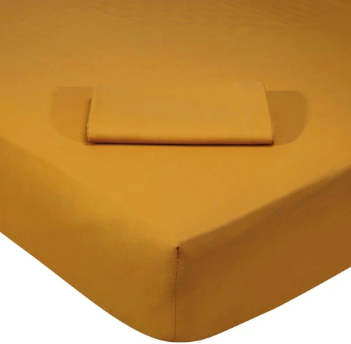 Σεντόνι 1019 Με Λάστιχο Ocher Das Home Ημίδιπλο 120x235cm 100% Βαμβάκι