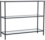 Κονσόλα 552NOS1902 100x30x85cm Black Μέταλλο,Γυαλί
