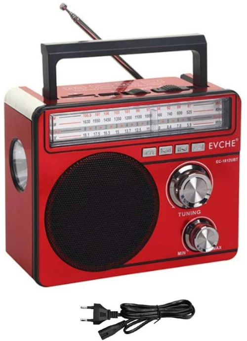 Ηχείο Bluetooth με Ραδιόφωνο και Φως LED FM/TF/USB EC-1875UBT Μαύρο