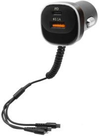 FM Transmitter με Βολτόμετρο 12V-24V με USB - MP3 Player - Οθόνη LCD και 3 Καλώδιο Φόρτισης 3 in 1 K2