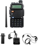 Ασύρματος Φορητός Πομποδέκτης VHF - UHF 8W 1 τμχ BAOFENG UV5R Μαύρο