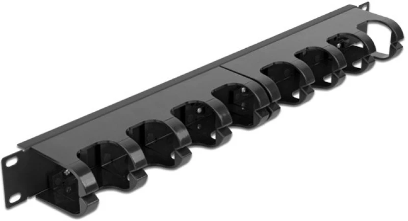 Delock Cable Management 66849 Για Rack 19"/1U, 10X Γάντζοι, Μαύρο