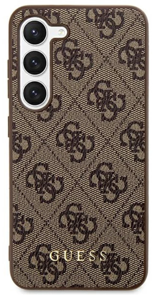 Guess 4G Metal Gold Logo - Case for Samsung Galaxy S24+ (Brown)