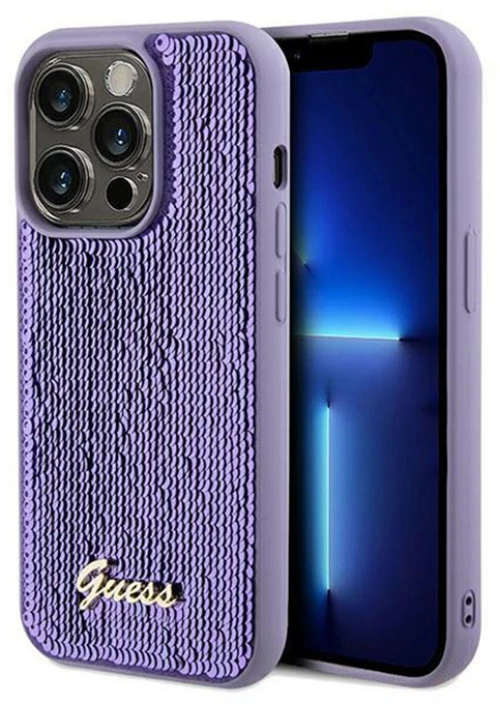 Guess Sequin Script Metal - iPhone 13 Pro Max Case (purple)