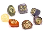 Ξύλινος Πίνακας των 7 Τσάκρα Wooden Seven Chakra Board With Gemstones