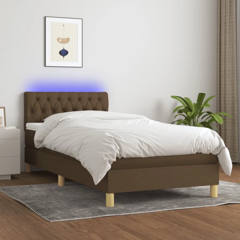 ΚΡΕΒΑΤΙ BOXSPRING ΜΕ ΣΤΡΩΜΑ & LED ΣΚ.ΚΑΦΕ 90X200 ΕΚ. ΥΦΑΣΜΑΤΙΝΟ 3133928