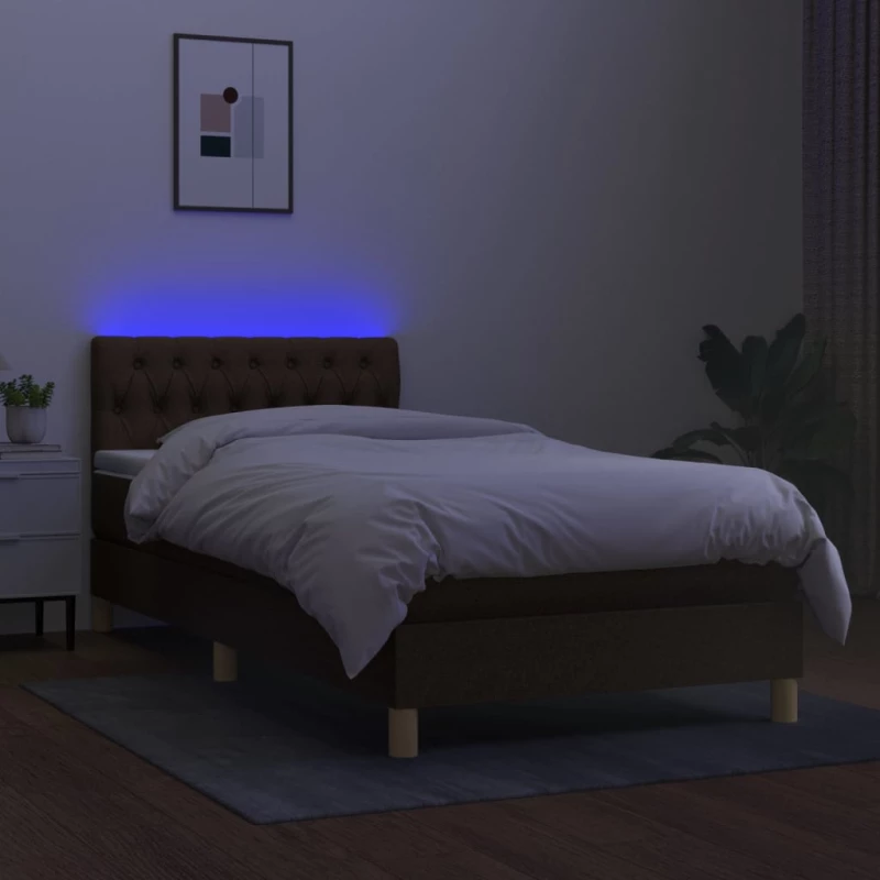 ΚΡΕΒΑΤΙ BOXSPRING ΜΕ ΣΤΡΩΜΑ & LED ΣΚ.ΚΑΦΕ 90X200 ΕΚ. ΥΦΑΣΜΑΤΙΝΟ 3133928