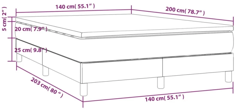 ΚΡΕΒΑΤΙ BOXSPRING ΜΕ ΣΤΡΩΜΑ ΑΝΟΙΧΤΟ ΓΚΡΙ 140X200 ΕΚ. ΥΦΑΣΜΑΤΙΝΟ 3144175