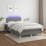 ΚΡΕΒΑΤΙ BOXSPRING ΜΕ ΣΤΡΩΜΑ & LED ΣΚ.ΓΚΡΙ 120X200 ΕΚ ΥΦΑΣΜΑΤΙΝΟ 3133542