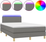 ΚΡΕΒΑΤΙ BOXSPRING ΜΕ ΣΤΡΩΜΑ & LED ΣΚ.ΓΚΡΙ 120X200 ΕΚ ΥΦΑΣΜΑΤΙΝΟ 3133542