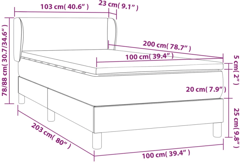 ΚΡΕΒΑΤΙ BOXSPRING ΜΕ ΣΤΡΩΜΑ ΑΝΟΙΧΤΟ ΓΚΡΙ 100X200 ΕΚ. ΥΦΑΣΜΑΤΙΝΟ 3126061
