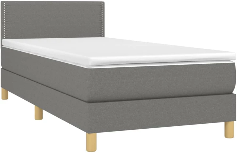 ΚΡΕΒΑΤΙ BOXSPRING ΜΕ ΣΤΡΩΜΑ & LED ΣΚ.ΓΚΡΙ 100X200 ΕΚ ΥΦΑΣΜΑΤΙΝΟ 3133614