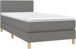 ΚΡΕΒΑΤΙ BOXSPRING ΜΕ ΣΤΡΩΜΑ & LED ΣΚ.ΓΚΡΙ 100X200 ΕΚ ΥΦΑΣΜΑΤΙΝΟ 3133614