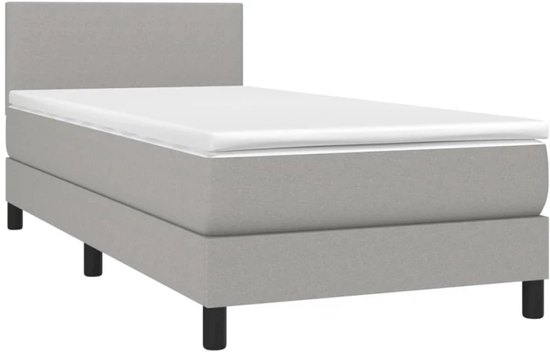 ΚΡΕΒΑΤΙ BOXSPRING ΜΕ ΣΤΡΩΜΑ ΑΝΟΙΧΤΟ ΓΚΡΙ 100X200 ΕΚ. ΥΦΑΣΜΑΤΙΝΟ 3139873