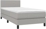 ΚΡΕΒΑΤΙ BOXSPRING ΜΕ ΣΤΡΩΜΑ ΑΝΟΙΧΤΟ ΓΚΡΙ 100X200 ΕΚ. ΥΦΑΣΜΑΤΙΝΟ 3139873
