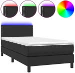 ΚΡΕΒΑΤΙ BOXSPRING ΜΕ ΣΤΡΩΜΑ & LED ΜΑΥΡΟ 100X200 ΕΚ. ΣΥΝΘ. ΔΕΡΜΑ 3134147