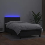 ΚΡΕΒΑΤΙ BOXSPRING ΜΕ ΣΤΡΩΜΑ & LED ΜΑΥΡΟ 100X200 ΕΚ. ΣΥΝΘ. ΔΕΡΜΑ 3134147