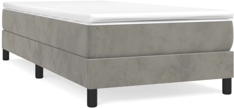 ΚΡΕΒΑΤΙ BOXSPRING ΜΕ ΣΤΡΩΜΑ ΑΝΟΙΧΤΟ ΓΚΡΙ 80X200 ΕΚ. ΒΕΛΟΥΔΙΝΟ 3144297