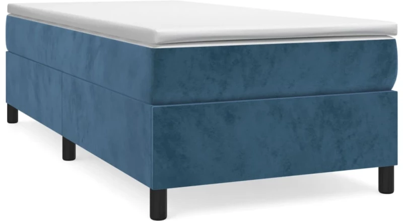 ΚΡΕΒΑΤΙ BOXSPRING ΜΕ ΣΤΡΩΜΑ ΣΚΟΥΡΟ ΜΠΛΕ 90X190 ΕΚ. ΒΕΛΟΥΔΙΝΟ 3144655