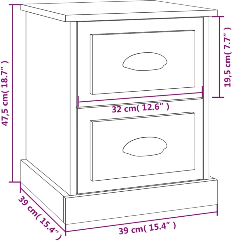 ΚΟΜΟΔΙΝΑ 2 ΤΕΜ. ΓΚΡΙ ΣΚΥΡΟΔΕΜΑΤΟΣ 39X39X47,5 ΕΚ. ΕΠΕΞΕΡΓ. ΞΥΛΟ 816153