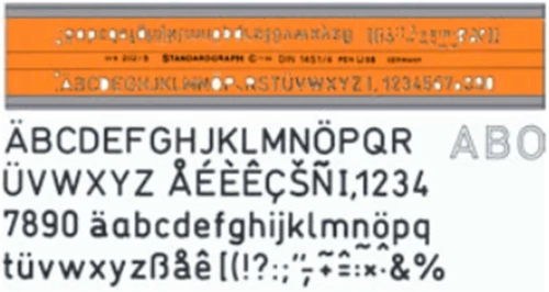 STANDARDGRAPH ΣΤΕΝΣΙΛ ΓΡΑΜΜΑΤΩΝ ΑΓΓΛΙΚΑ 203/2.5mm