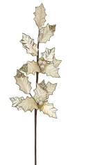 Κλαδί γκυ σαμπάνι φύλλα+χρυσό trim 68cm HomeGuru 25830 AX801
