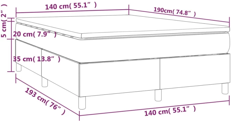 ΚΡΕΒΑΤΙ BOXSPRING ΜΕ ΣΤΡΩΜΑ ΓΚΡΙ 140X190ΕΚ. ΑΠΟ ΣΥΝΘΕΤΙΚΟ ΔΕΡΜΑ 3144606