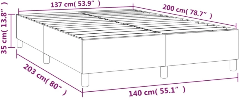 ΠΛΑΙΣΙΟ ΚΡΕΒΑΤΙΟΥ BOXSPRING ΓΚΡΙ 140X200 ΕΚ. ΣΥΝΘΕΤΙΚΟ ΔΕΡΜΑ 3121051