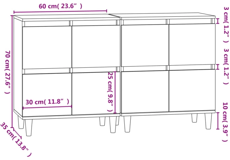 ΝΤΟΥΛΑΠΙΑ 2 ΤΕΜ. ΛΕΥΚΑ 60 X 35 X 70 ΕΚ. ΑΠΟ ΕΠΕΞΕΡΓΑΣΜΕΝΟ ΞΥΛΟ 3185751