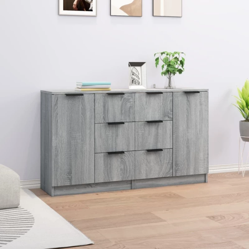 ΝΤΟΥΛΑΠΙ 2 ΤΕΜ. ΓΚΡΙ SONOMA 60X30X70 ΕΚ. ΑΠΟ ΕΠΕΞΕΡΓΑΣΜΕΝΟ ΞΥΛΟ 3115794