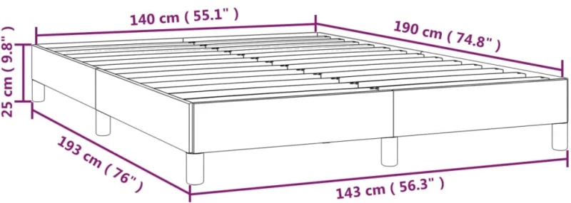 ΠΛΑΙΣΙΟ ΚΡΕΒΑΤΙΟΥ ΓΚΡΙ 140X190 ΕΚ. ΑΠΟ ΣΥΝΘΕΤΙΚΟ ΔΕΡΜΑ 346902
