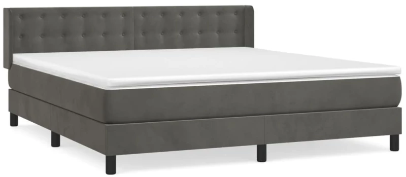 ΚΡΕΒΑΤΙ BOXSPRING ΜΕ ΣΤΡΩΜΑ ΣΚΟΥΡΟ ΓΚΡΙ 160X200 ΕΚ. ΒΕΛΟΥΔΙΝΟ 3131208