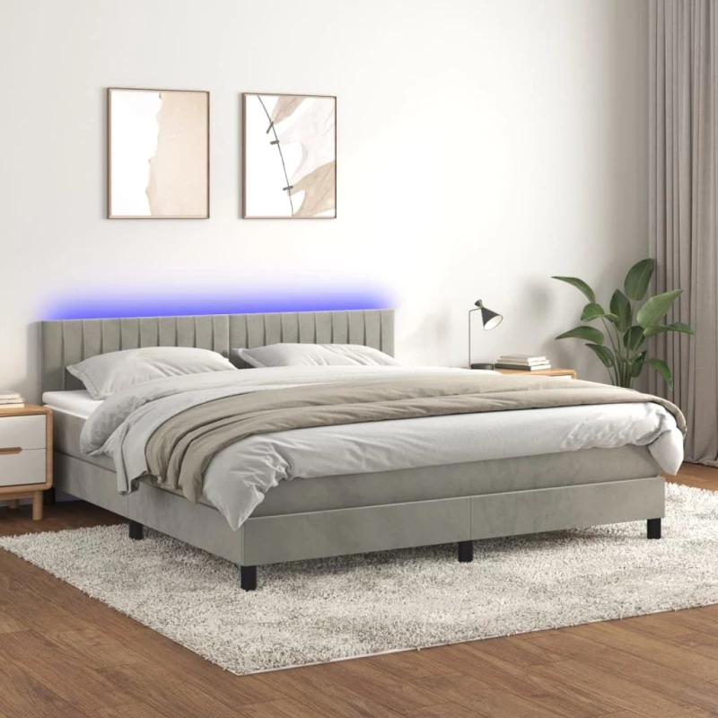 ΚΡΕΒΑΤΙ BOXSPRING ΜΕ ΣΤΡΩΜΑ & LED ΑΝ.ΓΚΡΙ 160X200 ΕΚ. ΒΕΛΟΥΔΙΝΟ 3134531