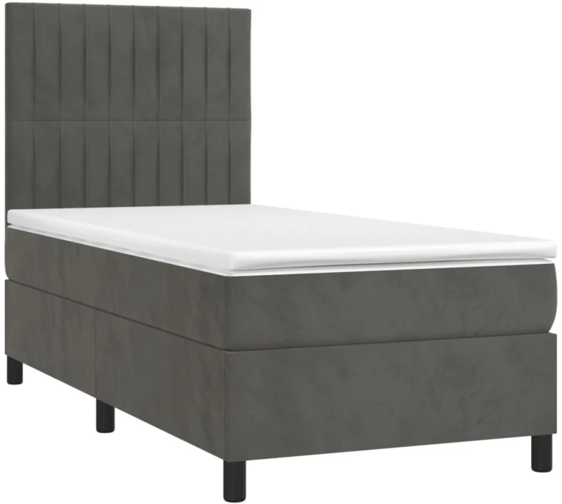 ΚΡΕΒΑΤΙ BOXSPRING ΜΕ ΣΤΡΩΜΑ & LED ΣΚ. ΓΚΡΙ 80X200 ΕΚ. ΒΕΛΟΥΔΙΝΟ 3136210